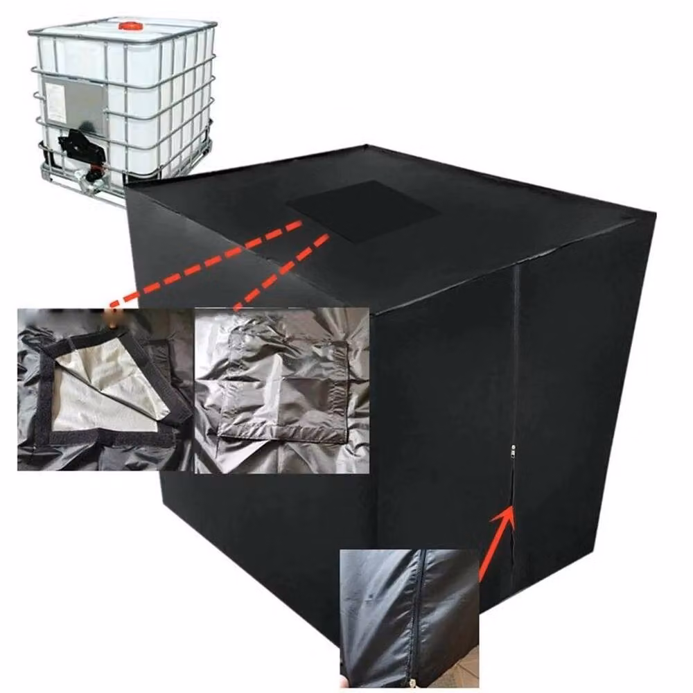 SPETLEK Heavy Duty Waterproof Water Tank Hood Cover, 420D, Black, 0.6m2 – 3