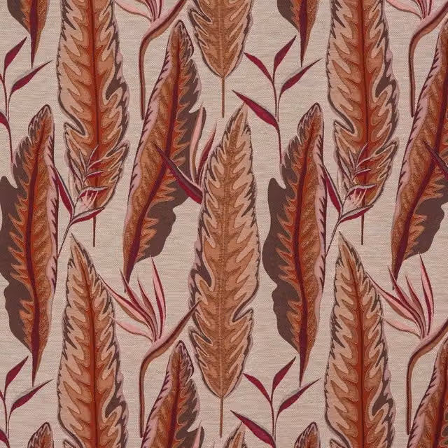 Terrys Brodsworth Floral Cotton Fabric in Orange and Beige