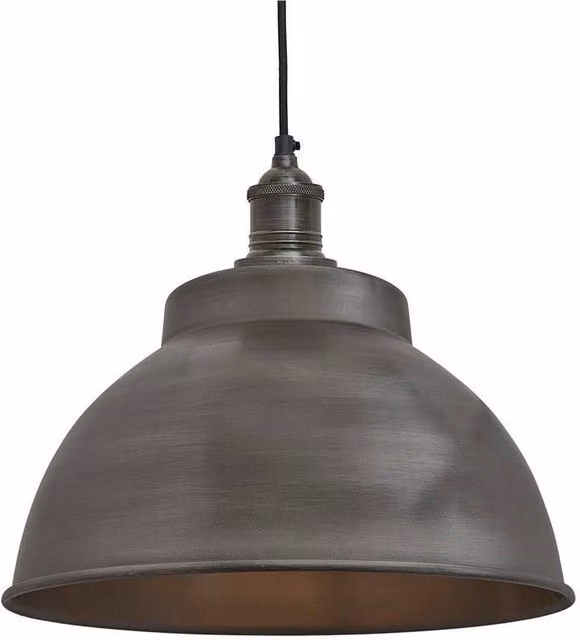 Industville Brooklyn Dome Pendant Light in Grey Metal
