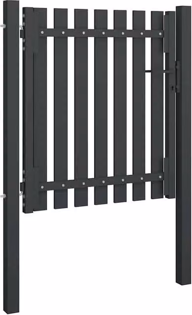 Berkfield Steel Garden Fence Swing Gate in Anthracite Grey, W: 1.25 m, H: 1 m