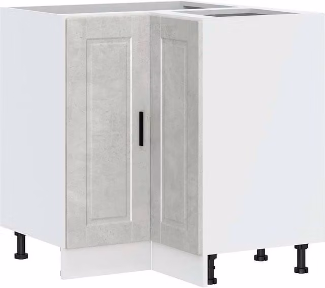 Berkfield Home Porto Corner Kitchen Base Cabinet in Concrete Grey Engineered Wood
