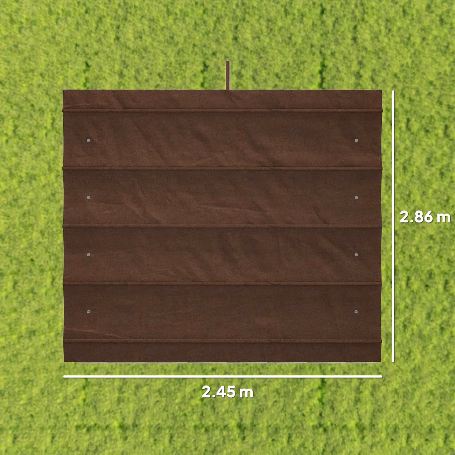 OUTSUNNY Brown Polyester Pergola Cover Replacement for 3x2 m Frame, W: 286 cm, D: 286 cm – 3