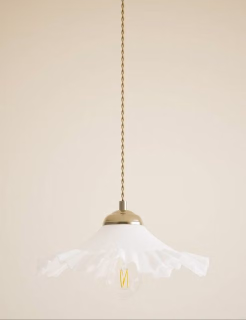 M&S White Frill Pendant Ceiling Light