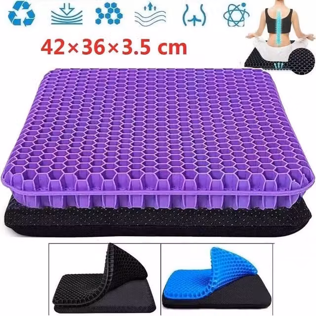 SPETLEK Honeycomb Breathable Gel Seat Cushion, Purple, W: 100 cm x D: 190 cm – 1