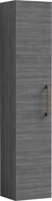 Balterley Bramshall Modern Wall Hung Bathroom Cabinet with Soft Close Door in Grey Woodgrain