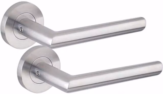 Golden Grace Brushed Silver Door Handle Set