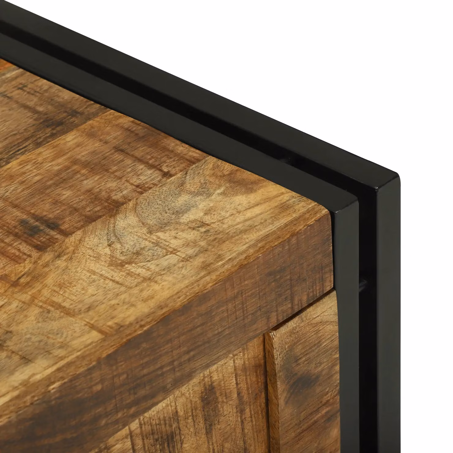 Berkfield Home Rustic Solid Mango Wood Storage Box in Brown, W/D/H: 50 x 50 x 50 cm – 5