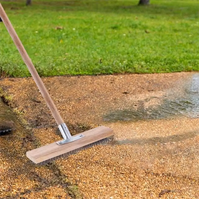 Nordara Brown Wire Broom and Deck Scrub Brush for Garden Moss Cleaning, Width: 30.48 cm – 1