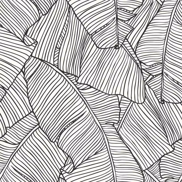 I Love Wallpaper Banana Leaf Botanical Wallpaper in Mono Neutral Yellow and White