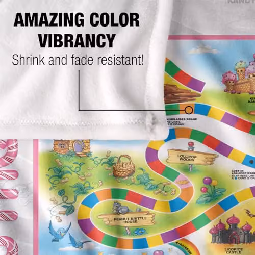 Hasbro Candy Land Super Soft Fleece Throw Blanket, Multicolour, W: 152 cm, D: 127 cm – 2
