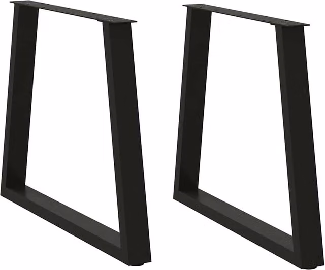 Berkfield Home V-Shape Dining Table Legs, 2 Pieces, Black Steel, H: 72-73.3 cm x W: 70 cm