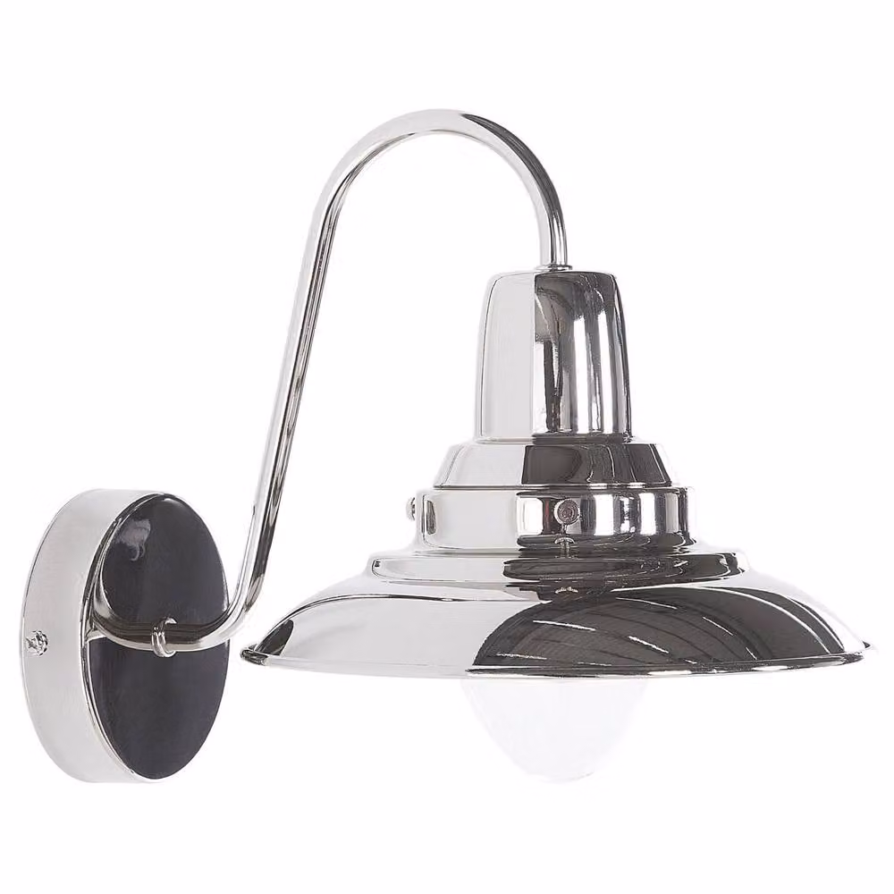 Wyld and Coco Silver Metal and Glass Industrial Wall Lamp – 2