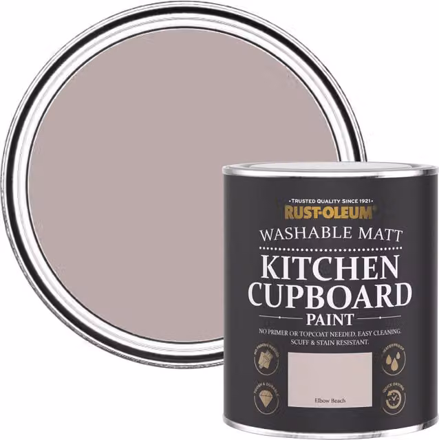 Rust-Oleum Elbow Beach Pink and Yellow Matt Kitchen Cupboard Paint, 750ml – 1