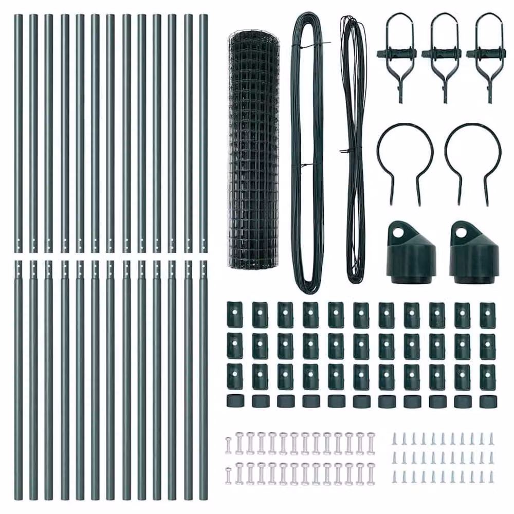 Berkfield Home Elegant Euro Fence with 13 Posts, Green Galvanised Steel, 1 x 25 m – 5