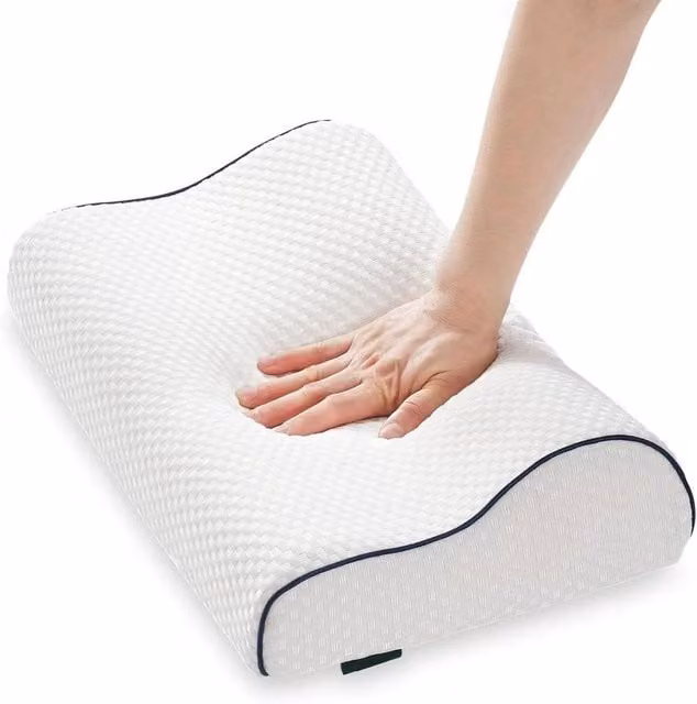 NESTLUNE White Memory Foam Ergonomic Rectangular Sleeping Pillow for Adults