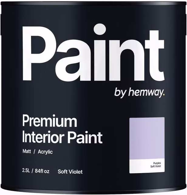 Hemway Matt Acrylic Dispersion Interior Paint in Soft Violet, 2.5L