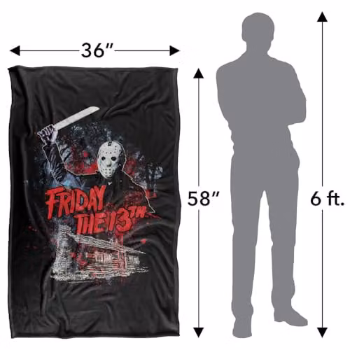 Warner Bros. Friday The 13th Cabin Silky Touch Super Soft Fleece Throw Blanket, Multicolour, W: 91.44 cm x D: 147 cm – 4