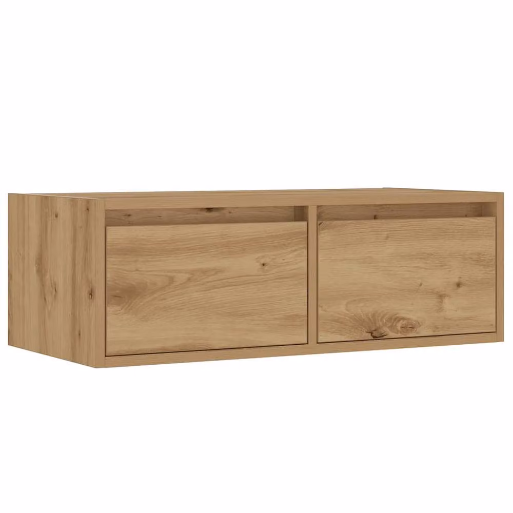 Berkfield Home Artisan Oak TV Cabinet with LED Lights, Brown, W: 75 cm, D: 35.5 cm, H: 25 cm – 5