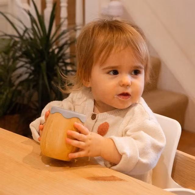 Tiny Dining 4pc Bamboo and Silicone Baby Feeding Set in Grey