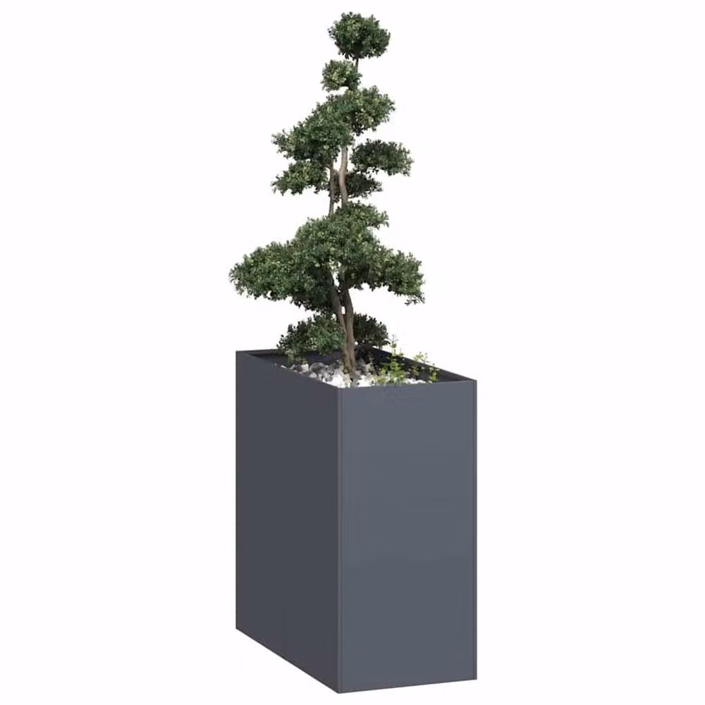 Berkfield Home Steel Planter in Anthracite Grey, W/D/H: 40 x 80 x 80 cm – 2