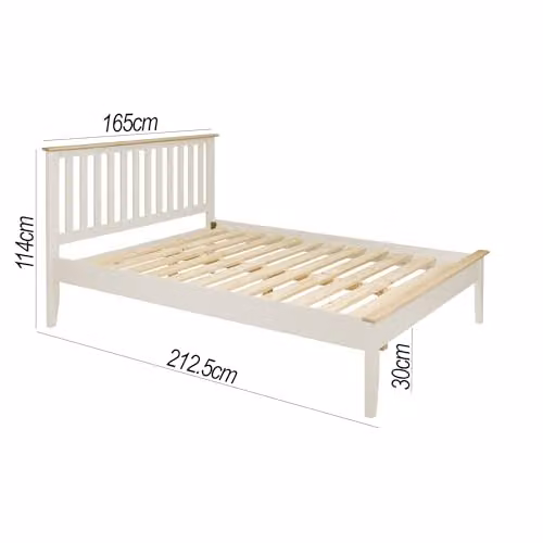 Statement Furniture Pembroke Bed Frame in Pebble Oak, W/D/H: 180 x 165 x 114 cm – 2