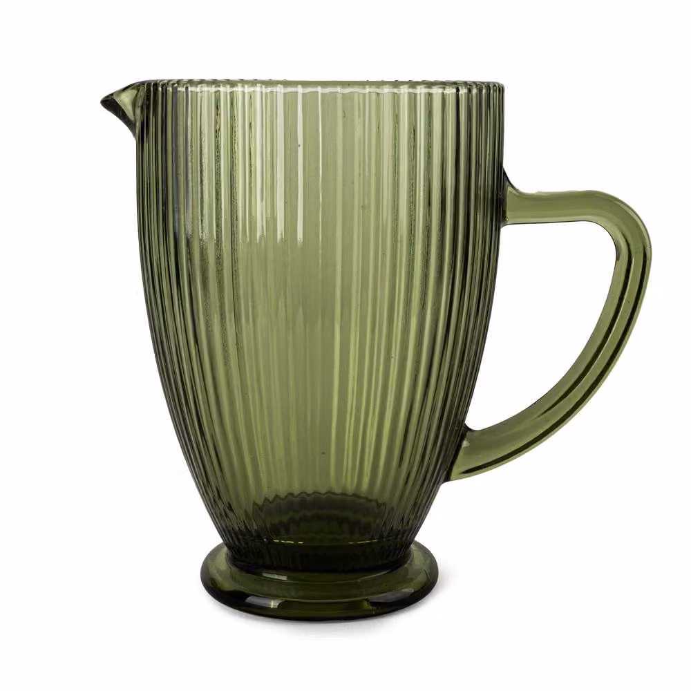 Madison & Mayfair Striped Green Glass Jug – 2