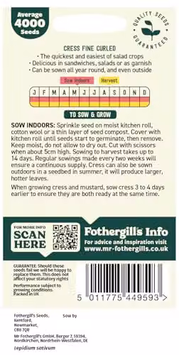 Mr Fothergill's Oh Sow Simple Cress Green Vegetable Seeds – 2