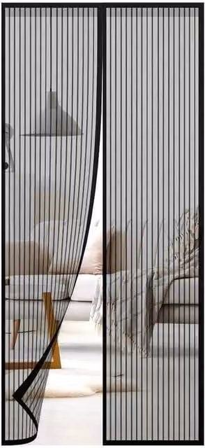 KORVIXA Magic Guard Black Velcro Insect Mesh Door Curtain