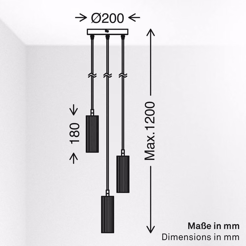 Briloner Beige Modern 3-Light Height Adjustable Pendant Light for GU10 Bulbs – 7