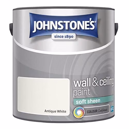 Johnstone's Soft Sheen Water Based Dispersion Wall and Ceiling Paint, White, 2.5 l