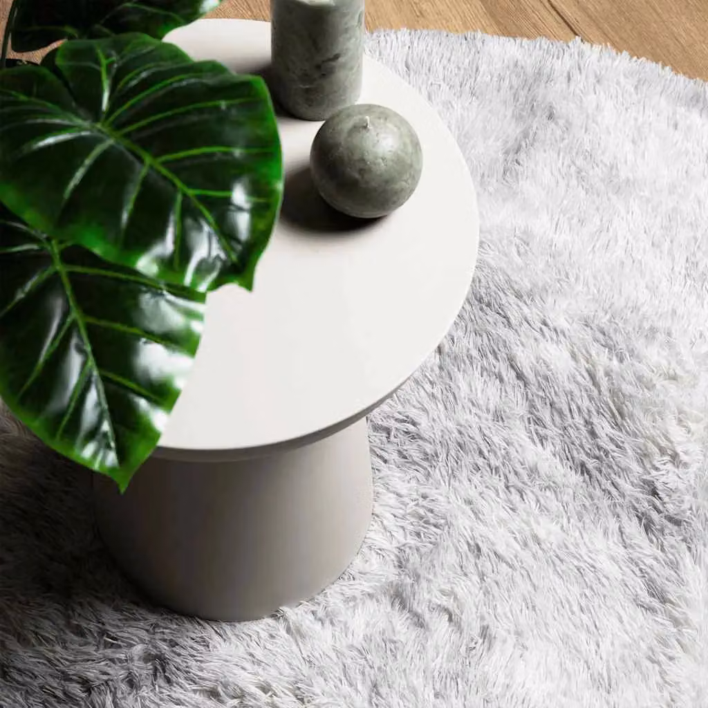 Berkfield Home NAVARRA Shaggy High Pile Rug, Light Grey, W/D: 240 x 240 cm – 2
