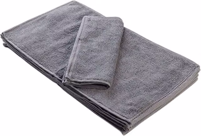 ARTG Grey Cotton Terrycloth Guest Towel with Border
