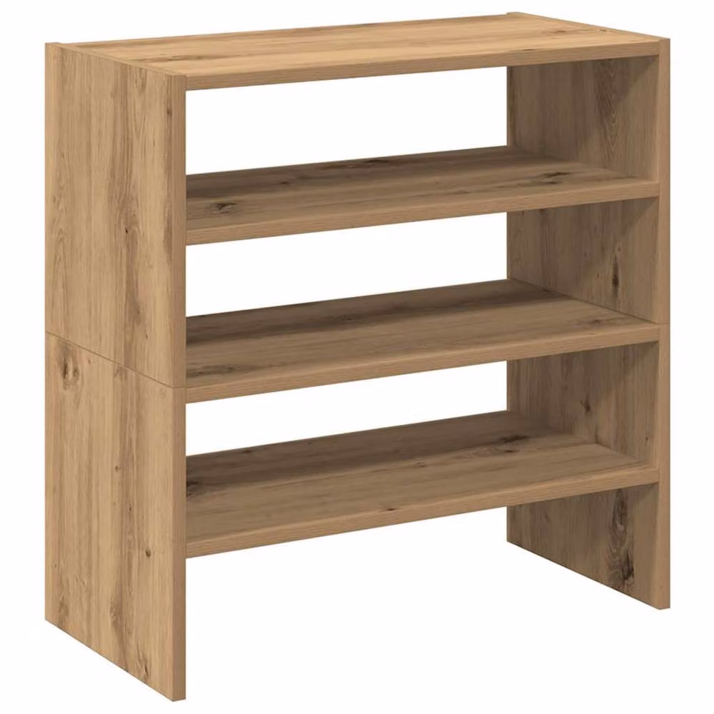 Berkfield Home Stackable Artisan Oak Shoe Racks, 2 Piece Set, Brown, W/D/H: 60 x 30 x 30.5 cm – 2