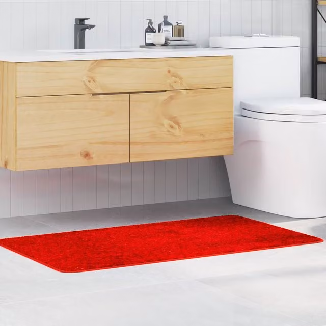 Berkfield Home Rectangular Non-Slip Red Bath Mat, W: 70 cm, L: 120 cm – 1