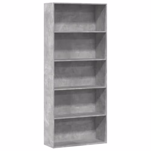 vidaXL Modern Book Cabinet in Concrete Grey, MDF, W/D/H: 80 x 30 x 189 cm