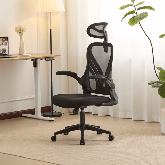 Ascend Ergonomic Black Office Chair with Headrest and Adjustable Height