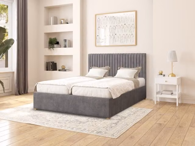 Aspire Grant Modern Grey Fabric Upholstered Electric Adjustable Bed