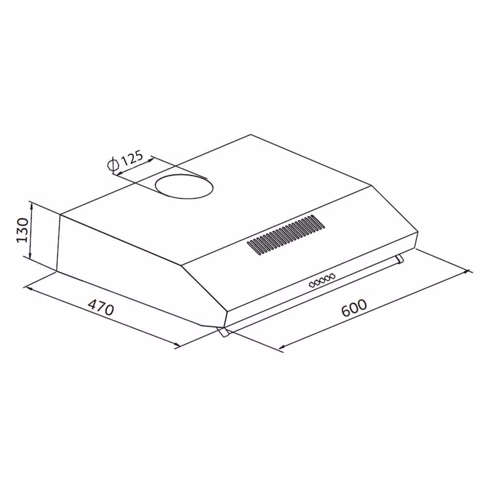 SIA Silver Visor Cooker Hood Extractor Fan with Activated Carbon Filter, W/D/H: 60 x 50 x 32 cm – 2