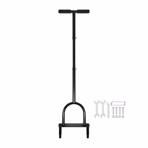 Harbour Housewares Manual Hollow Tine Lawn Corer in Black Steel, W: 24.5 cm, H: 102 cm
