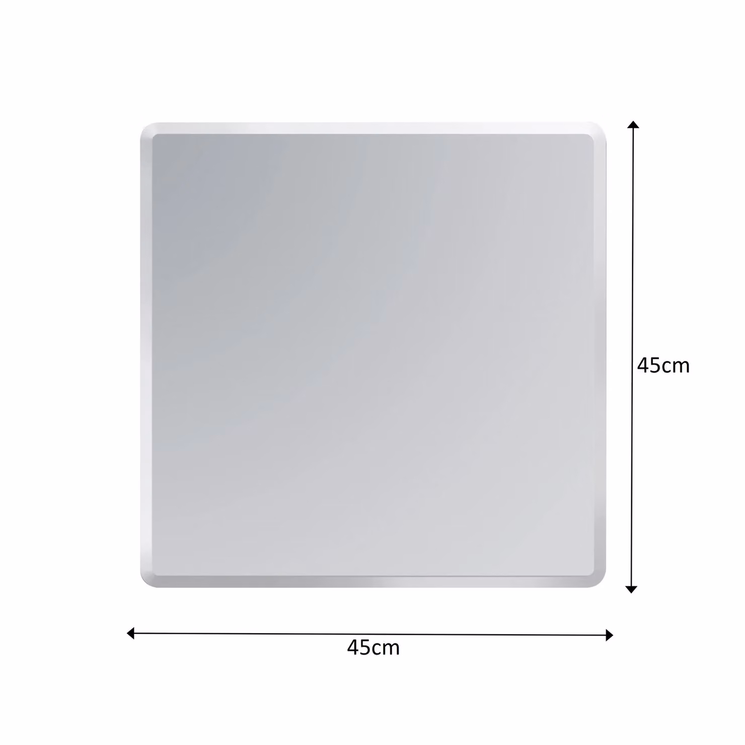Showerdrape Trafalgar Square Frameless Bevelled Edge Bathroom Mirror in Silver, W: 45 cm x H: 45 cm – 3