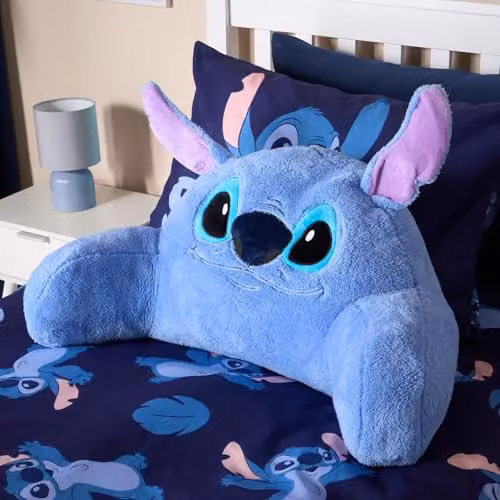 OHS Stitch Licensed Kids Cuddle Cushion in Blue, W/D/H: 40 x 40 x 30 cm