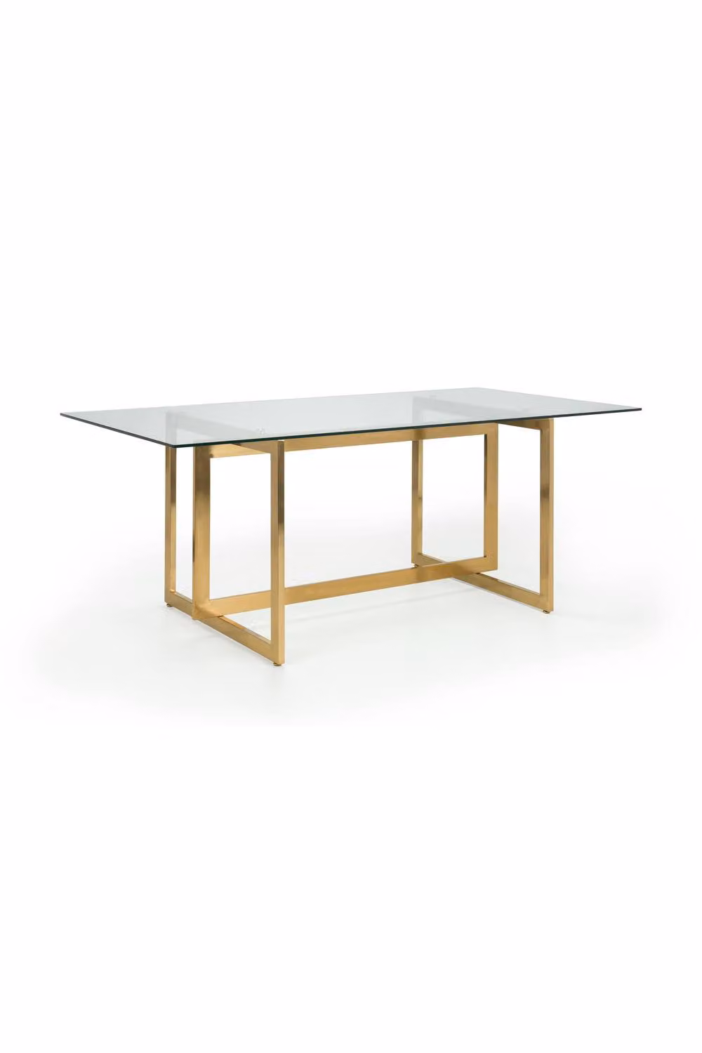 Julian Bowen Minori Rectangular Glass and Gold Dining Table W/D/H: 200 x 100 x 76 cm – 2