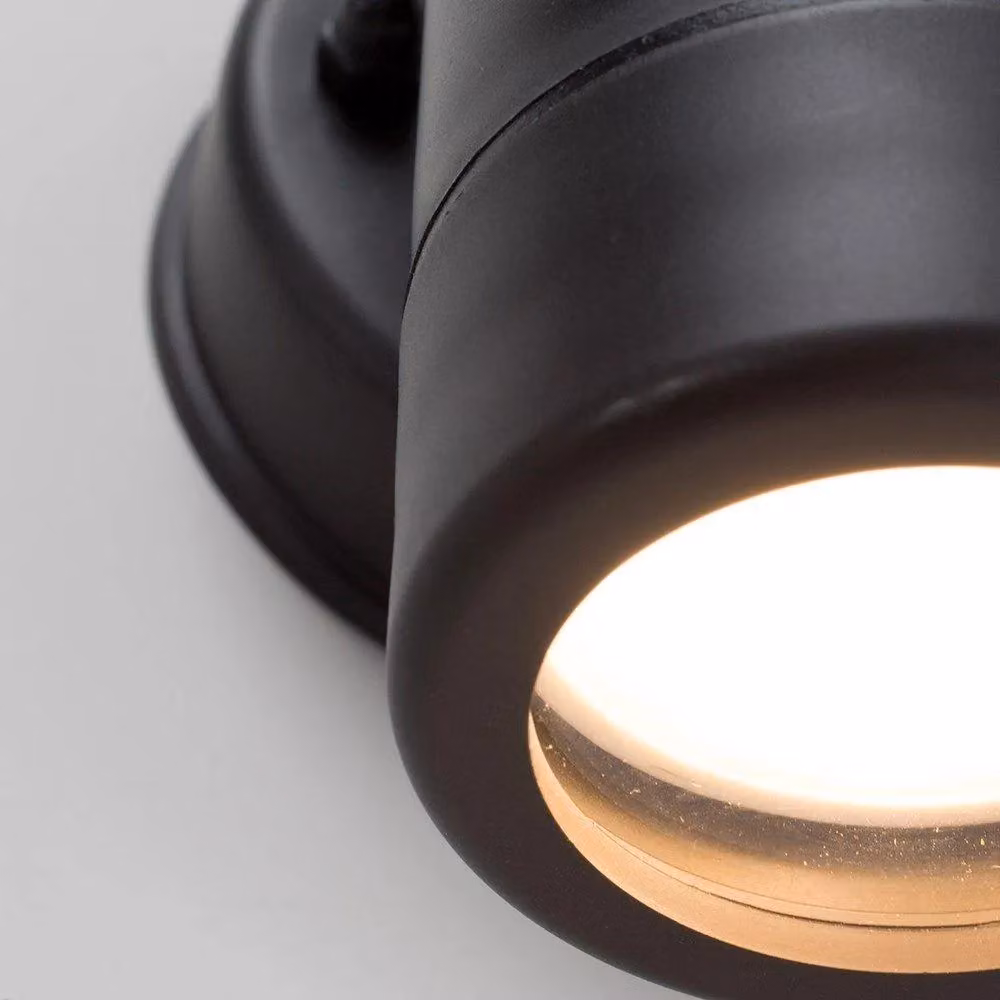 ValueLights Mellor Black Outdoor LED Wall Downlight with Adjustable Warm White Bulb – 3