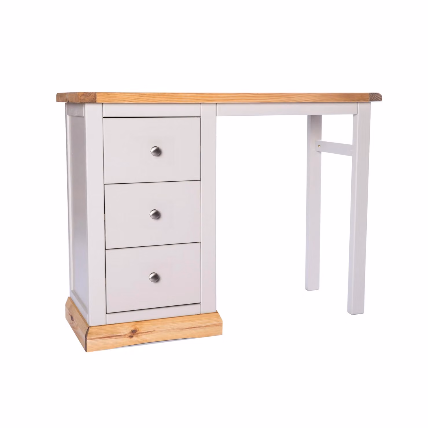 Cabinet Bits Bomporto 3 Drawer Dressing Table Set in Grey Waxed Pine