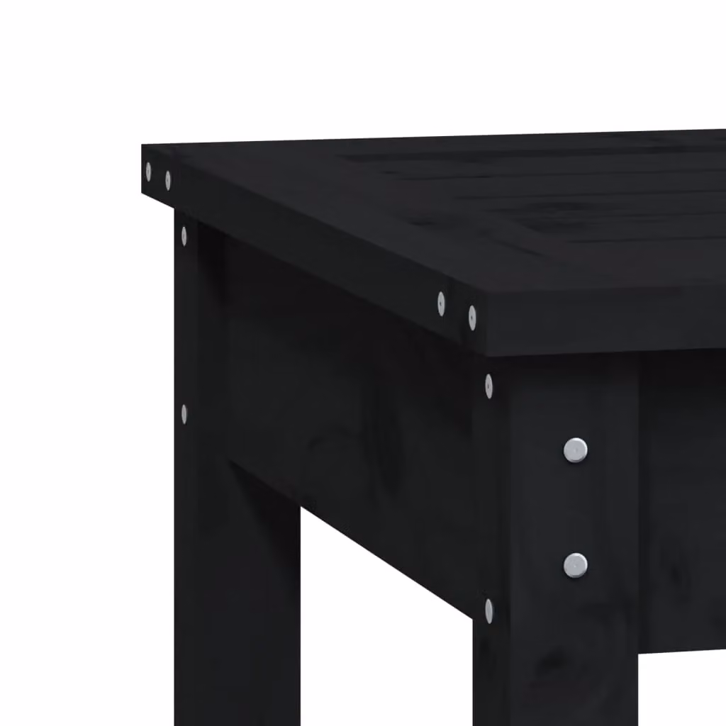 Berkfield Home Rustic Black Solid Wood Pine Garden Bench W/D/H: 80 x 44 x 45 cm – 3