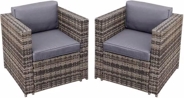 Oseasons Malta Brown Polyrattan 2 Seat Twin Chair Set with Cushions – 1