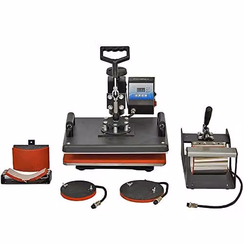 Epson Dye Sublimation Heat Press 5 in 1 and Printer Bundle with 10 White Blank Face Masks for Custom Printing – 2