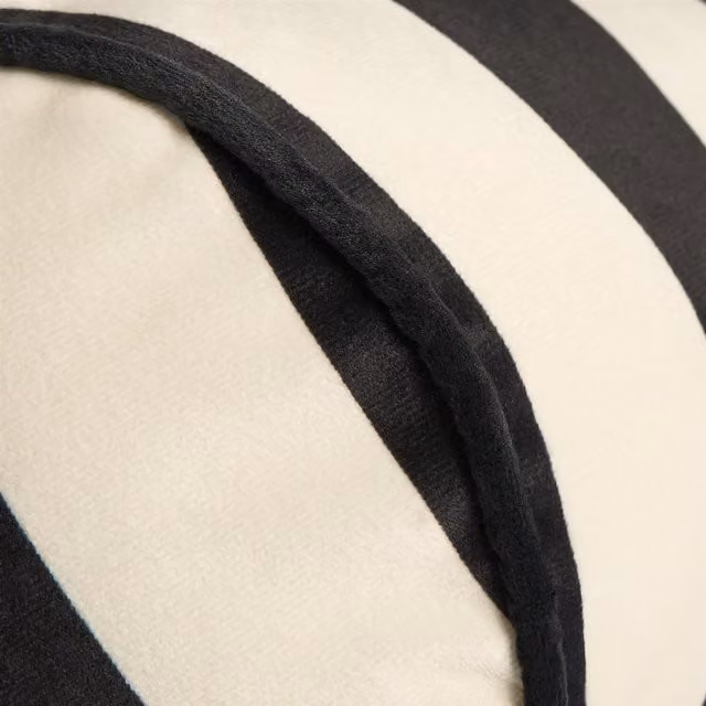 OHS Classic Striped Round Bolster Pillow in Black and White
