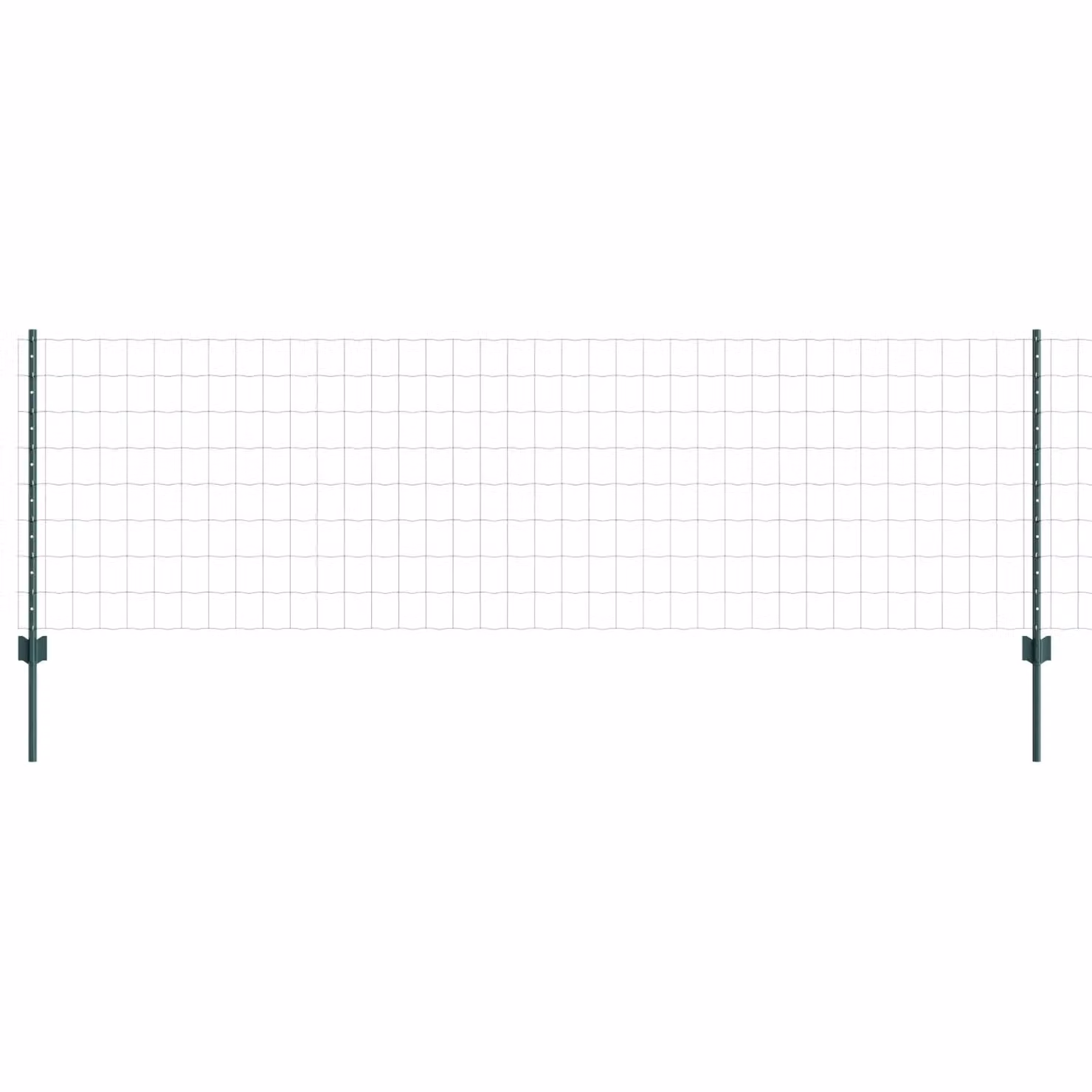 Berkfield Home Euro Fence Green PVC-Coated Steel with 11 U-Profile Posts, W/D/H: 25 x 0.8 x 0.8 m – 2