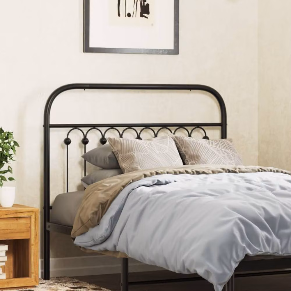 Berkfield Home Matt Black Metal Headboard – 2
